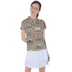 Retro Postage Seamless Pattern Women s Polo T-Shirt