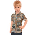 Retro Postage Seamless Pattern Kids  Polo T-Shirt