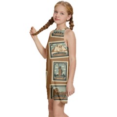 Kids  Halter Collar Waist Tie Chiffon Dress 