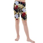 Roses Seamless Pattern Floral Kids  Mid Length Swim Shorts