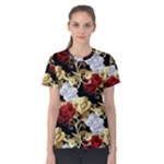 Roses Seamless Pattern Floral Women s Cotton T-Shirt