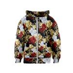 Roses Seamless Pattern Floral Kids  Zipper Hoodie