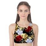 Roses Seamless Pattern Floral Tank Bikini Top