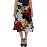 Roses Seamless Pattern Floral Perfect Length Midi Skirt