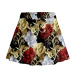 Roses Seamless Pattern Floral Mini Flare Skirt