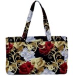 Roses Seamless Pattern Floral Canvas Work Bag