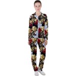 Roses Seamless Pattern Floral Casual Jacket and Pants Set