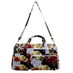 Roses Seamless Pattern Floral Sports Gym Duffle Bag with Shoe Compartment