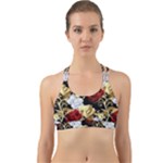 Roses Seamless Pattern Floral Back Web Sports Bra