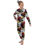 Roses Seamless Pattern Floral Kids  Long Sleeve Set 