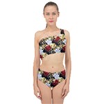 Roses Seamless Pattern Floral Spliced Up Two Piece Swimsuit