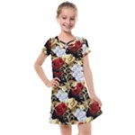 Roses Seamless Pattern Floral Kids  Cross Web Dress