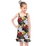 Roses Seamless Pattern Floral Kids  Overall Dress