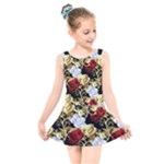 Roses Seamless Pattern Floral Kids  Skater Dress Swimsuit