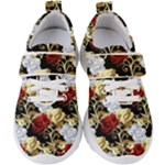 Roses Seamless Pattern Floral Kids  Velcro Strap Shoes