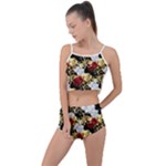 Roses Seamless Pattern Floral Summer Cropped Co-Ord Set