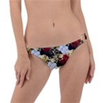 Roses Seamless Pattern Floral Ring Detail Bikini Bottoms