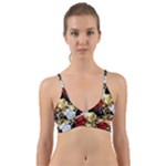 Roses Seamless Pattern Floral Wrap Around Bikini Top