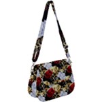 Roses Seamless Pattern Floral Saddle Handbag