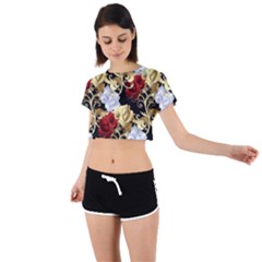 Tie Back Short Sleeve Crop T-Shirt 