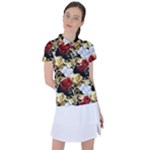 Roses Seamless Pattern Floral Women s Polo T-Shirt