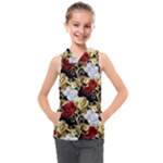 Roses Seamless Pattern Floral Kids  Sleeveless Hoodie