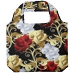 Roses Seamless Pattern Floral Foldable Grocery Recycle Bag