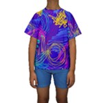 Seamless Vintage Pattern Retro 80s Or 90s Style Abstract Kids  Short Sleeve Swimwear