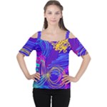 Seamless Vintage Pattern Retro 80s Or 90s Style Abstract Cutout Shoulder T-Shirt