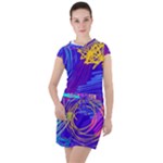 Seamless Vintage Pattern Retro 80s Or 90s Style Abstract Drawstring Hooded Dress