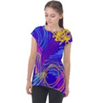 Seamless Vintage Pattern Retro 80s Or 90s Style Abstract Cap Sleeve High Low Top