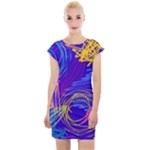 Seamless Vintage Pattern Retro 80s Or 90s Style Abstract Cap Sleeve Bodycon Dress