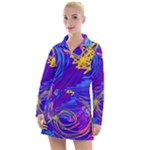 Seamless Vintage Pattern Retro 80s Or 90s Style Abstract Women s Long Sleeve Casual Dress