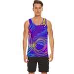 Seamless Vintage Pattern Retro 80s Or 90s Style Abstract Men s Wide Collar Tank Top