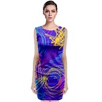 Seamless Vintage Pattern Retro 80s Or 90s Style Abstract Classic Sleeveless Midi Dress