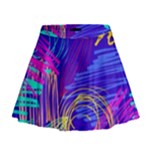 Seamless Vintage Pattern Retro 80s Or 90s Style Abstract Mini Flare Skirt