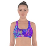 Seamless Vintage Pattern Retro 80s Or 90s Style Abstract Cross Back Sports Bra