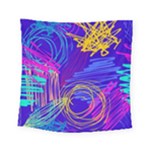 Seamless Vintage Pattern Retro 80s Or 90s Style Abstract Square Tapestry (Small)