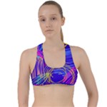 Seamless Vintage Pattern Retro 80s Or 90s Style Abstract Criss Cross Racerback Sports Bra