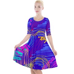 Quarter Sleeve A-Line Dress 