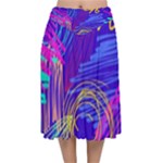 Seamless Vintage Pattern Retro 80s Or 90s Style Abstract Velvet Flared Midi Skirt