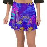 Seamless Vintage Pattern Retro 80s Or 90s Style Abstract Fishtail Mini Chiffon Skirt