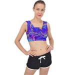 Seamless Vintage Pattern Retro 80s Or 90s Style Abstract V-Back Sports Bra