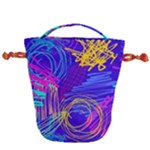 Seamless Vintage Pattern Retro 80s Or 90s Style Abstract Drawstring Bucket Bag