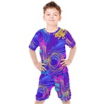 Seamless Vintage Pattern Retro 80s Or 90s Style Abstract Kids  T-Shirt and Shorts Set