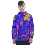 Seamless Vintage Pattern Retro 80s Or 90s Style Abstract Men s Front Pocket Pullover Windbreaker