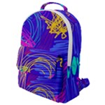 Seamless Vintage Pattern Retro 80s Or 90s Style Abstract Flap Pocket Backpack (Small)