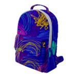 Seamless Vintage Pattern Retro 80s Or 90s Style Abstract Flap Pocket Backpack (Large)