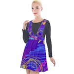 Seamless Vintage Pattern Retro 80s Or 90s Style Abstract Plunge Pinafore Velour Dress