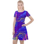 Seamless Vintage Pattern Retro 80s Or 90s Style Abstract Cap Sleeve Velour Dress 